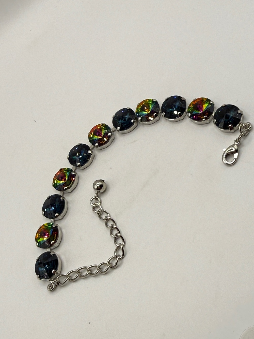 Multicolor Crystal Rivoli Bracelet - Round Sparkling Stones - Picture 4 of 5